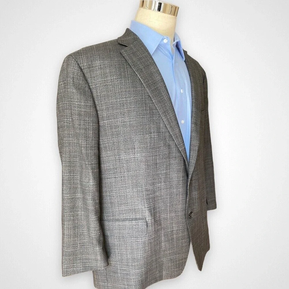 Chaps Mens Size 52 Blazer Sport Coat Gray Casual Career Jacket‎